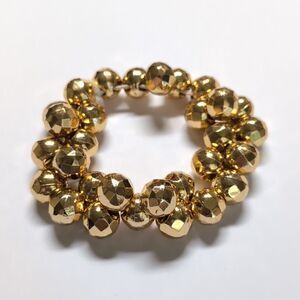 15‎ Chunky Gold Faceted Beaded Stretch Bracelet